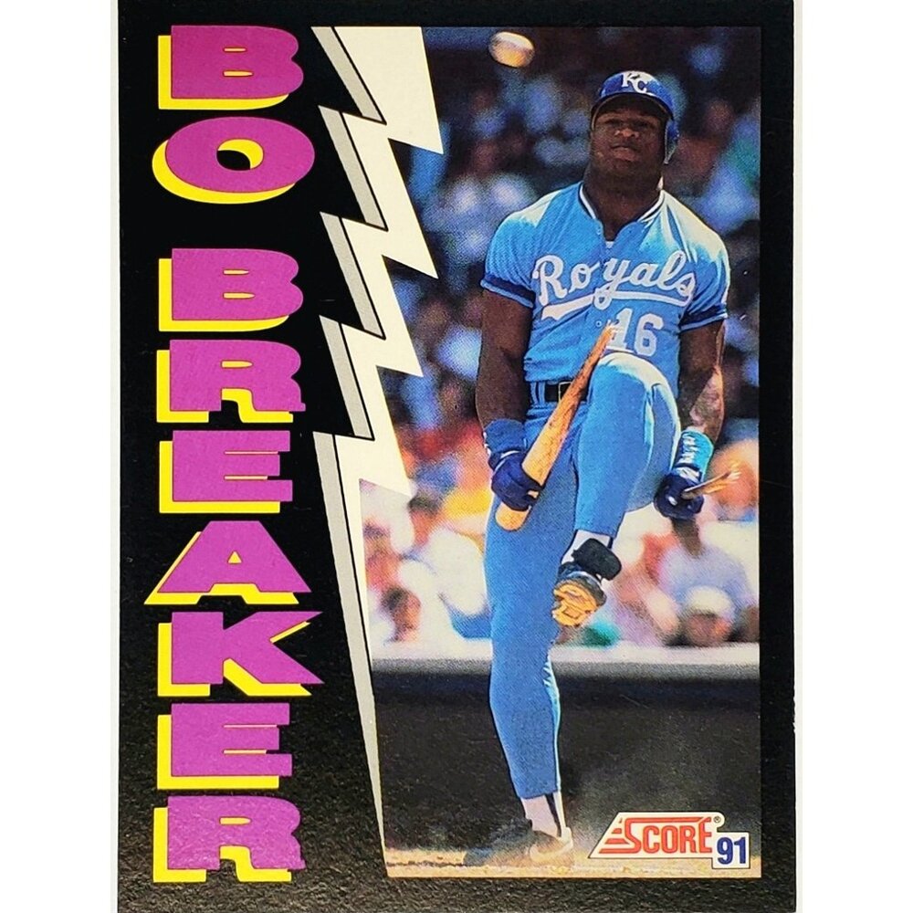 BO JACKSON "BO BREAKER" 1991 SCORE BASEBALL #773, ROYALS, TWO-SPORT STAR!